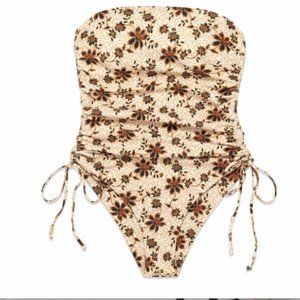 Juillet Lennox Ruched  Drawstring One Piece Swimsuit - NWT